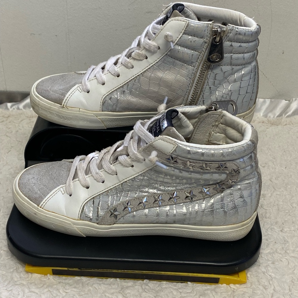 VINTAGE HAVANA Womens Kate High Lace Up Sneakers Shoes Casual - Grey size 8